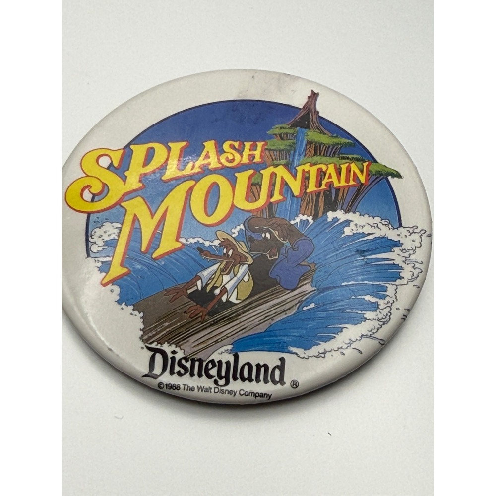 Vintage 1988 Disney Splash Mountain Disneyland Souvenir Button Pin